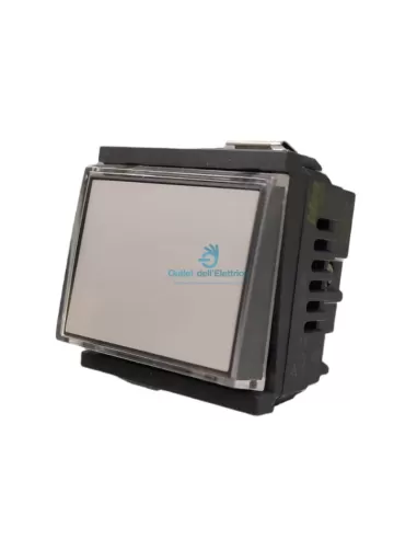 Vimar 17020 1P No 10A 12-24V Plaque Bouton Gris compatible uniquement avec les supports 2 modules